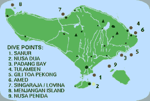 Bali Diving Map