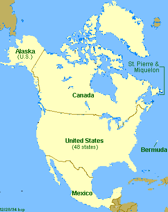 Map of North America