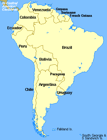 Map of South America